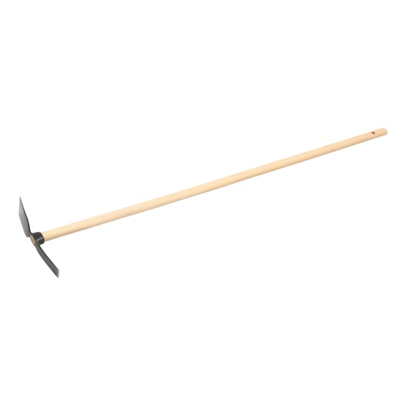 Garden hoe with wide and narrow blade