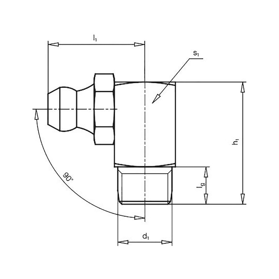 Ingrassatore conico, forma C, 90° con filettatura autoformante - 2