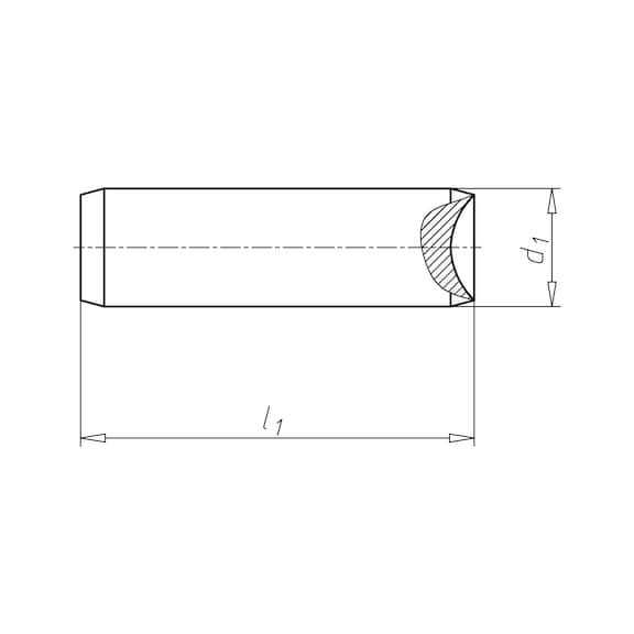 Goupille cylindrique ISO 2338 h8 acier brut - 2