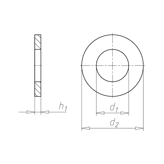 Flache Scheibe - Großer Außendurchmesser DIN EN ISO 7093-1, Edelstahl A2 - 2