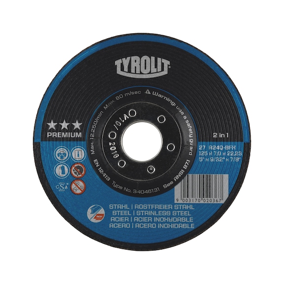 Grinding wheel, Tyrolit Premium 2in1 - 1