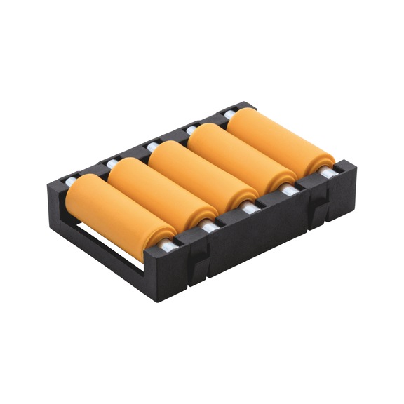 Roller unit plastic R9 - ROLLUNT-PA-YELL/BLCK-D9-50X33MM