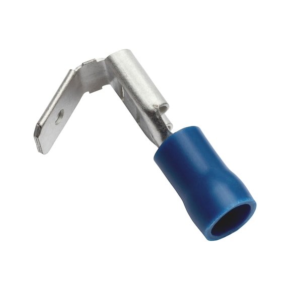 Crimp. flat plug-in sleeve, PVC-insulat. w. branch - DIN 46245 M 6,3X0,8 BLUE