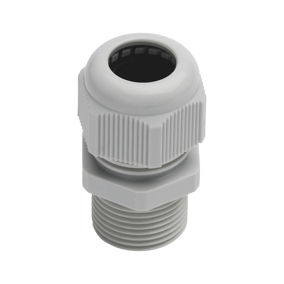 Cable gland PA, long thread - CBLGLND-RAL7035-M63X1,5/L-WS68-(32-42MM)