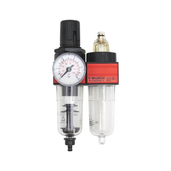Filtre régulateur de pression avec manomètre 1/4" et lubrificateur - 1
