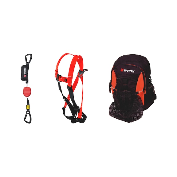 Fall protection set For lifting platform and work cage, 3 pieces