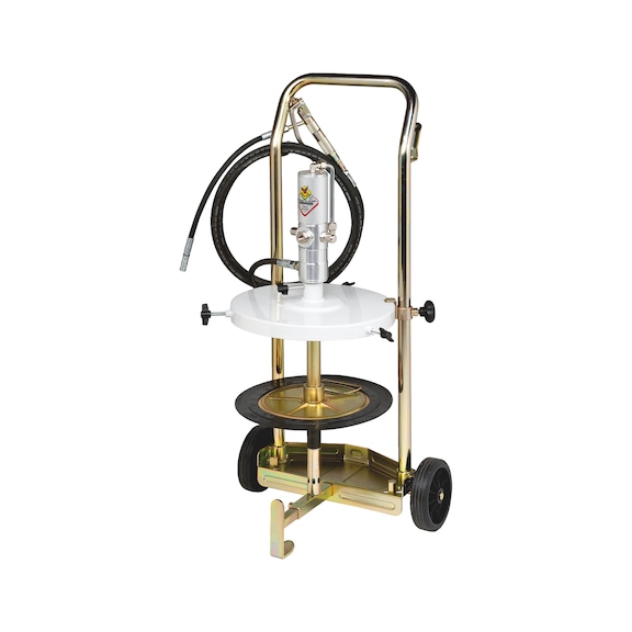 Pneumatic grease pump set, mobile trolley