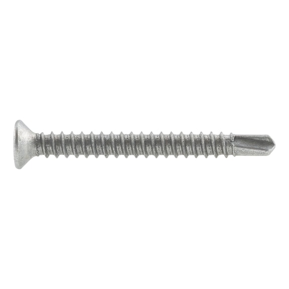 Window construction screw, self-drilling, raised countersunk head, Febos<SUP>®</SUP>Plus