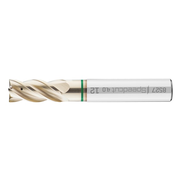 HPC Speedcut 4.0 Universal end mill, long, optional, four blades, uneven angle of twist gradient, with internal cooling, HA shank - 1