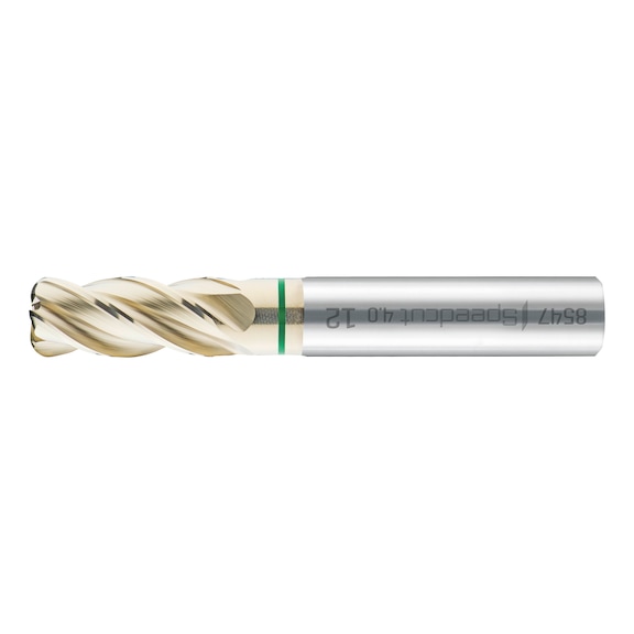 HPC end mill with corner radius Speedcut 4.0-Universal, long, optional, four cutting edges, uneven angle of twist gradient - 1