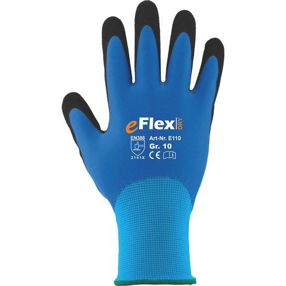 Protective glove, knitted and coated - GLOV-ASATEX-E110-SZ6