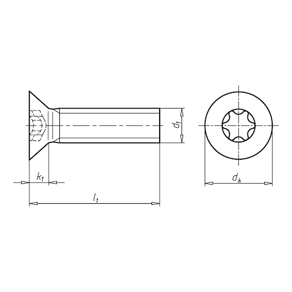 Countersunk screw with hexalobular head ISO 14581, steel 8.8, zinc flake, silver (ZFSHL)