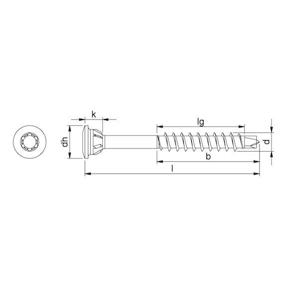 ASSY<SUP>®</SUP>plus 4 A2 top head special terrace construction screw Stainless steel A2 plain partial thread top head - 2