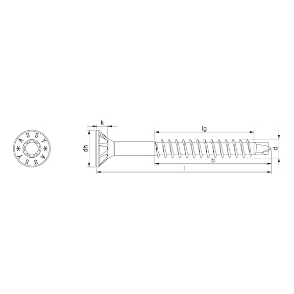 ASSY<SUP>®</SUP>plus 4 CSMP universal screw Hardened zinc-plated steel partial thread countersunk head - 2