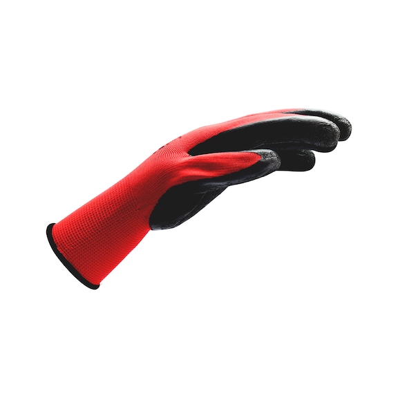Protective glove Red, latex grip - PROTGLOV-KNIT-LATEX-RED/BLACK-SZ8