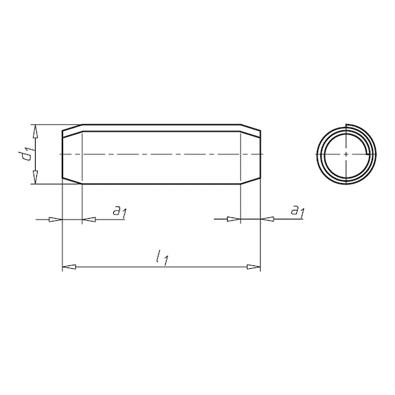 Spiral clamping pin, standard design ISO 8750 steel plain - 2