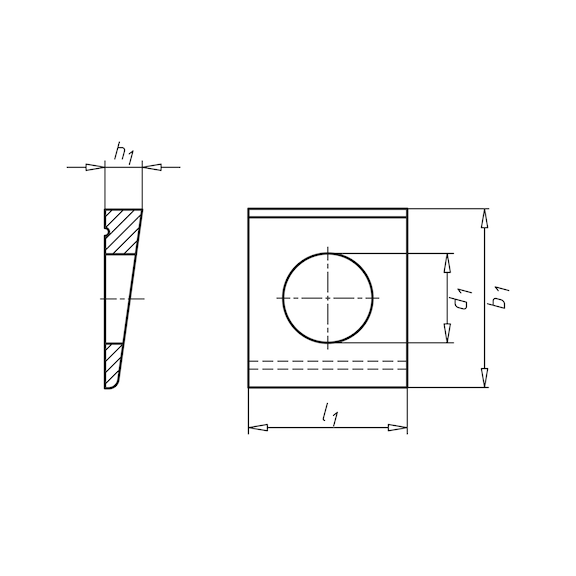 Washer, square, wedge-shaped for I sections - 2