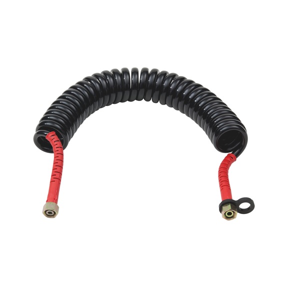 Air spiral line, compact coil With small diameter - SPRLAIRLNE-COMPACT-PA/PU-BLACK/RED-4,0M