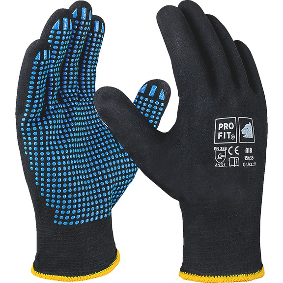 Protective glove, knitted and coated - GLOV-FITZNER-AIR-NFT-15635-SZ7