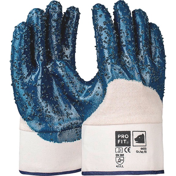 Protective glove, nitrile Fitzner Basic 4400 - GLOV-FITZNER-BASIC-4400-SZSZ10