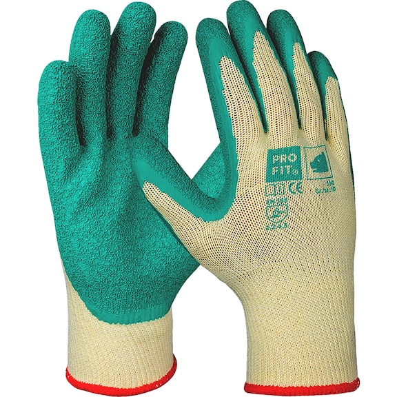Protective glove, knitted and coated