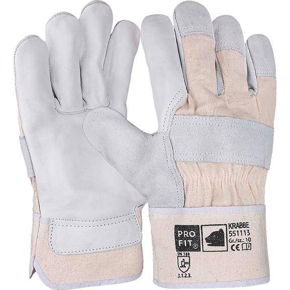 Protective glove, leather