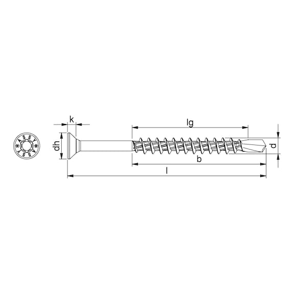 ASSY<SUP>®</SUP>plus 4 CS MDF universal screw Hardened zinc plated steel partial thread countersunk head - 2