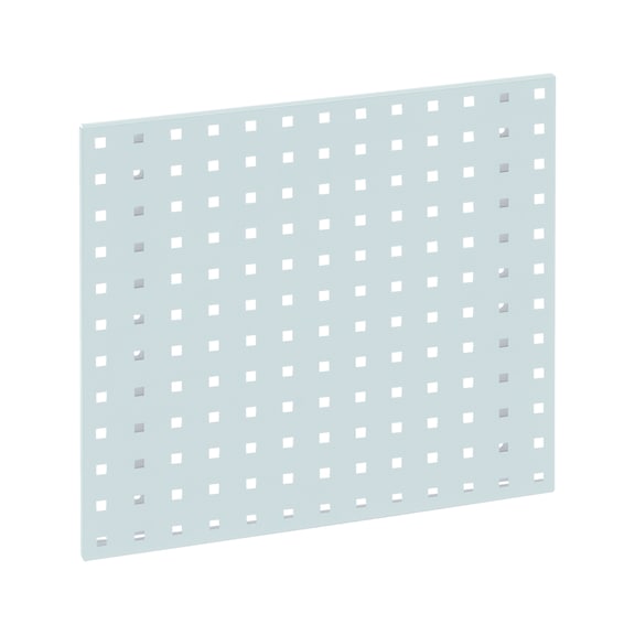 Base plate for square-perforated panel system - BSEPLT-RAL7035-LIGHT GREY-457X495MM