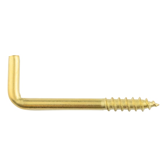 Steel brass-plated straight with wood screw thread