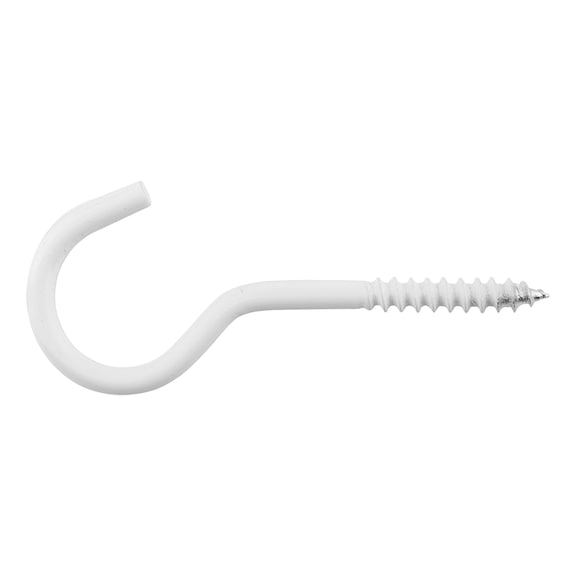 Steel painted white curved wood screw thread