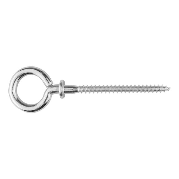 Zinc-plated steel w. collar and wood screw thread
