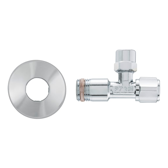 DIN regulating angle valve, 1/2 inch With self-sealing connecting thread - 1