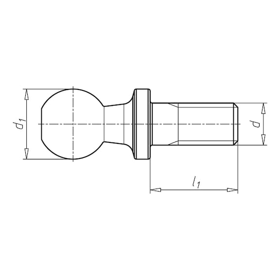 Pivot pour embout à rotule DIN 71803 forme C - 2