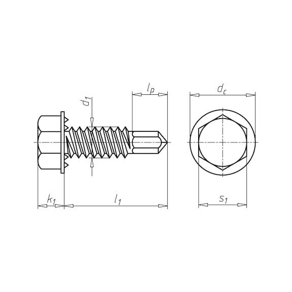 Contact drilling screw, hexagon head with collar pias<SUP>®</SUP> - 2