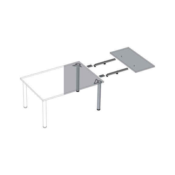 Metallo Zincato von GedoTec Mobili Prolunga da tavolo orientabile con bretelle per tavolo prolunghe e tavolo espansione portata 80 kg 
