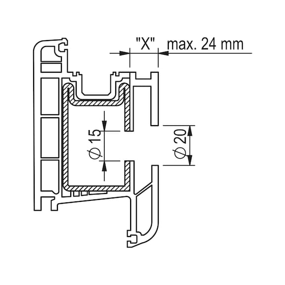 Kit de fixation de type B pour poignée de porte en acier inoxydable - 2