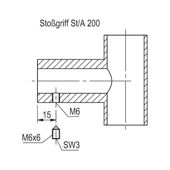 Mounting kit for stainless steel pull handle, type B/aluminium/plastic - 4