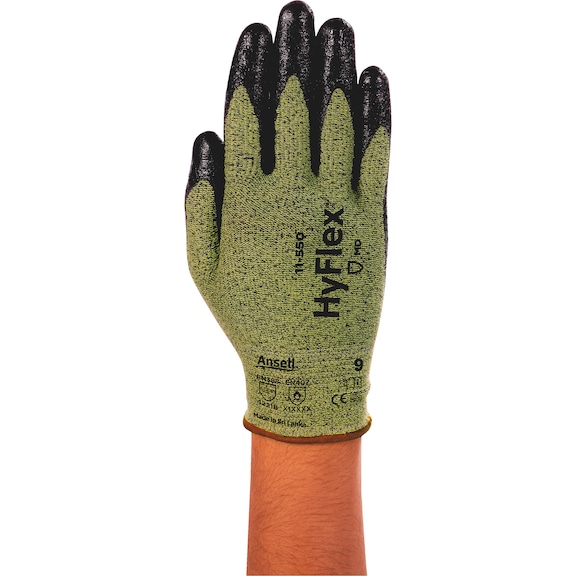 Protective glove, knitted and coated - GLOVE-ANSELL-HYFLEX-11-550-SZ7