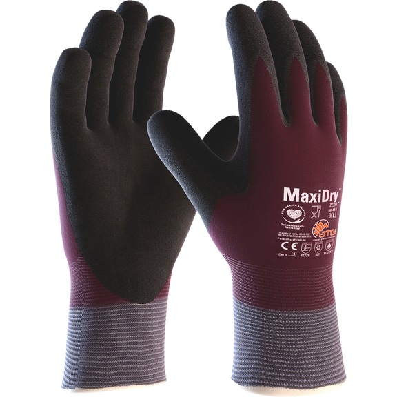 Protective glove, knitted and coated