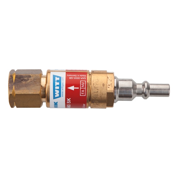 Check valve for asetylene with quick coupling