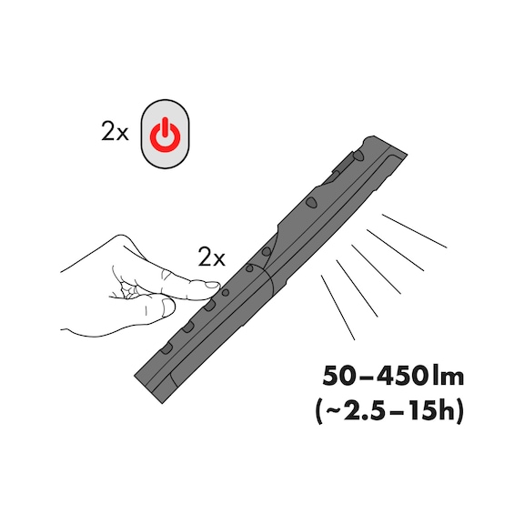 Επαναφορτιζόμενη λάμπα χειρός τύπου LED Ergopower Slim+ - ΛΑΜΠΑ ΕΡΓ.ΕΠΑΝΑΦ.ERGOPOWER SLIM-LED450LM