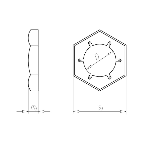 Ecrou hexagonal autofreiné DIN7967 acier galvanisé à chaud - 2
