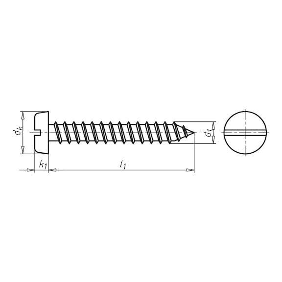 Zylinder-Blechschraube Form C mit Schlitz - 2