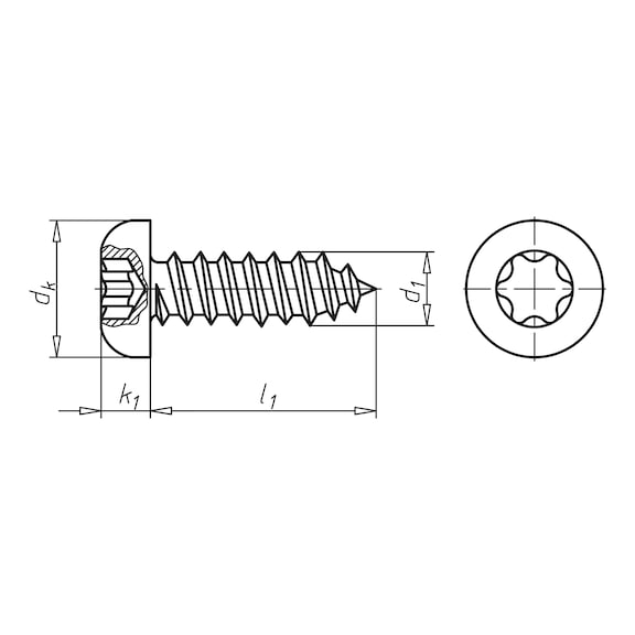 Flat head tapping screw, type C with hexagon socket - 2