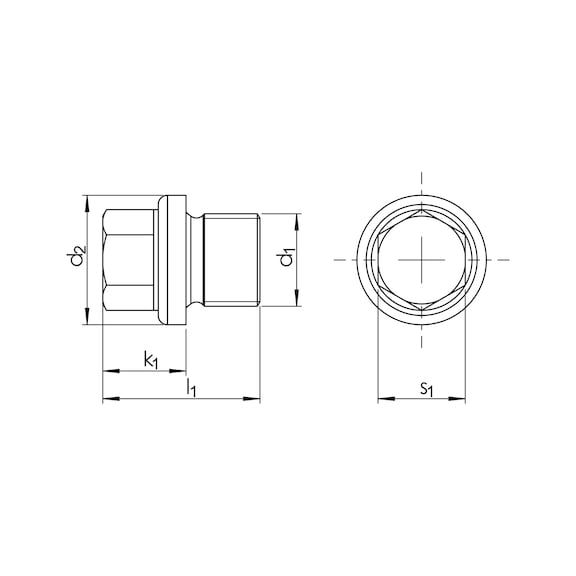 Verschlussschraube mit Bund und Außensechskant DIN 910, Edelstahl A4, blank - 2