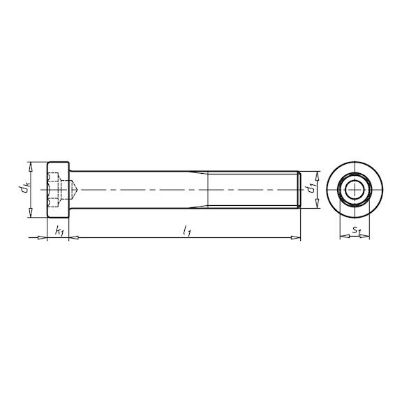 Cylinderhovedskrue med indvendig sekskant, lavt hoved DIN 6912, stål 10.9, ulegeret - 2