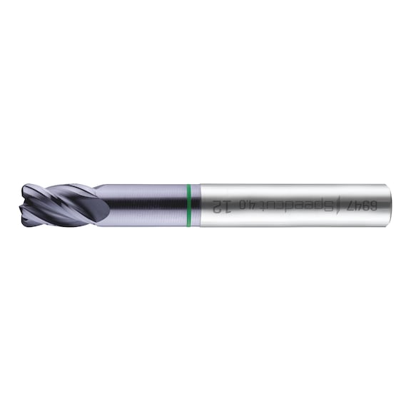 Solid carbide end mill with corner radius Speedcut Universal, extra long XXL, optional, four blades, uneven angle of twist gradient - 1