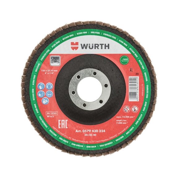 Segmented Grinding Disc For Stainless Steel - FLPDISC-ZC-CLTH-DOMED-BR22,23-G40-D125