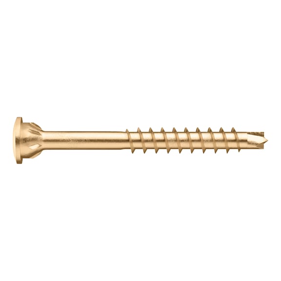 ASSY<SUP>®</SUP>plus 4 TH glass strip screw Hardened brass-plated steel partial thread top head 60° - 1