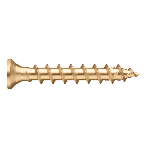 ASSY<SUP>®</SUP> 4 SCS piano hinge screw Steel brass-plated full thread small countersunk head - 1
